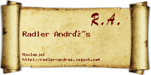 Radler András névjegykártya