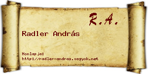 Radler András névjegykártya